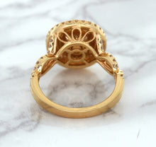 Load image into Gallery viewer, 2.07ct. Oval Padparadscha Ring with Sapphire and Diamond Halo in 18K Rose Gold