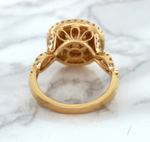 Load image into Gallery viewer, 2.07ct. Oval Padparadscha Ring with Sapphire and Diamond Halo in 18K Rose Gold