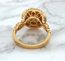 Load image into Gallery viewer, 2.07ct. Oval Padparadscha Ring with Sapphire and Diamond Halo in 18K Rose Gold