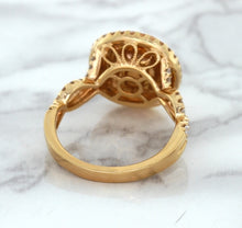 Load image into Gallery viewer, 2.07ct. Oval Padparadscha Ring with Sapphire and Diamond Halo in 18K Rose Gold