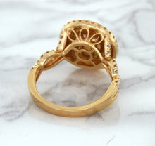 Load image into Gallery viewer, 2.07ct. Oval Padparadscha Ring with Sapphire and Diamond Halo in 18K Rose Gold