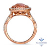 2.35ct. Oval Padparadscha Ring with Diamond Halo in 18K Rose Gold