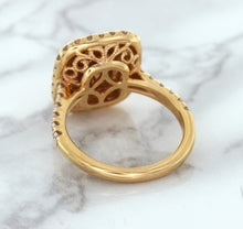 Load image into Gallery viewer, 1.75ct. Cushion Padparadscha Ring with Sapphire and Diamond Halo in 18K Rose Gold