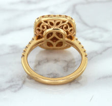 Load image into Gallery viewer, 1.75ct. Cushion Padparadscha Ring with Sapphire and Diamond Halo in 18K Rose Gold