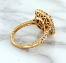 Load image into Gallery viewer, 1.75ct. Cushion Padparadscha Ring with Sapphire and Diamond Halo in 18K Rose Gold