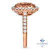 2.11ct. Cushion Padparadscha Ring with Diamond Halo in 18K Rose Gold