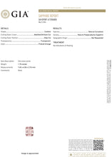 Load image into Gallery viewer, 1.75ct. Cushion Padparadscha Ring with Sapphire and Diamond Halo in 18K Rose Gold