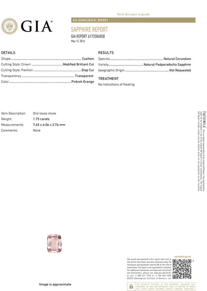 1.75ct. Cushion Padparadscha Ring with Sapphire and Diamond Halo in 18K Rose Gold