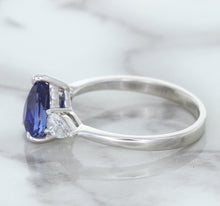 Load image into Gallery viewer, 1.80ct. Pear Blue Sapphire Ring with Diamond Accents in 18K White Gold