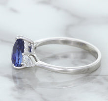 Load image into Gallery viewer, 1.80ct. Pear Blue Sapphire Ring with Diamond Accents in 18K White Gold