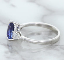 Load image into Gallery viewer, 1.80ct. Pear Blue Sapphire Ring with Diamond Accents in 18K White Gold