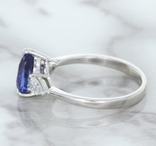 Load image into Gallery viewer, 1.80ct. Pear Blue Sapphire Ring with Diamond Accents in 18K White Gold