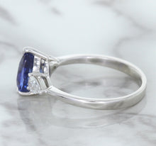 Load image into Gallery viewer, 1.80ct. Pear Blue Sapphire Ring with Diamond Accents in 18K White Gold