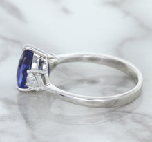 Load image into Gallery viewer, 1.80ct. Pear Blue Sapphire Ring with Diamond Accents in 18K White Gold