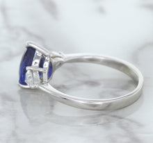 Load image into Gallery viewer, 1.80ct. Pear Blue Sapphire Ring with Diamond Accents in 18K White Gold