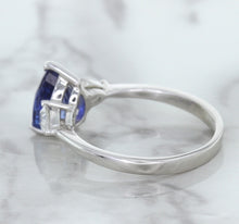 Load image into Gallery viewer, 1.80ct. Pear Blue Sapphire Ring with Diamond Accents in 18K White Gold