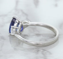Load image into Gallery viewer, 1.80ct. Pear Blue Sapphire Ring with Diamond Accents in 18K White Gold