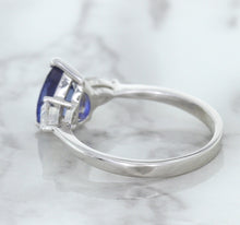 Load image into Gallery viewer, 1.80ct. Pear Blue Sapphire Ring with Diamond Accents in 18K White Gold
