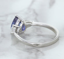 Load image into Gallery viewer, 1.80ct. Pear Blue Sapphire Ring with Diamond Accents in 18K White Gold