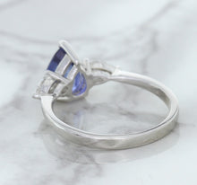 Load image into Gallery viewer, 1.80ct. Pear Blue Sapphire Ring with Diamond Accents in 18K White Gold