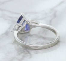 Load image into Gallery viewer, 1.80ct. Pear Blue Sapphire Ring with Diamond Accents in 18K White Gold