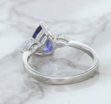 Load image into Gallery viewer, 1.80ct. Pear Blue Sapphire Ring with Diamond Accents in 18K White Gold