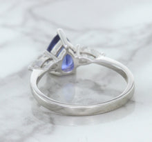 Load image into Gallery viewer, 1.80ct. Pear Blue Sapphire Ring with Diamond Accents in 18K White Gold