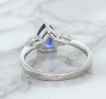 Load image into Gallery viewer, 1.80ct. Pear Blue Sapphire Ring with Diamond Accents in 18K White Gold