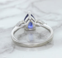 Load image into Gallery viewer, 1.80ct. Pear Blue Sapphire Ring with Diamond Accents in 18K White Gold