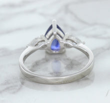 Load image into Gallery viewer, 1.80ct. Pear Blue Sapphire Ring with Diamond Accents in 18K White Gold