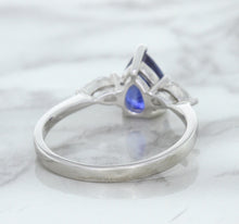 Load image into Gallery viewer, 1.80ct. Pear Blue Sapphire Ring with Diamond Accents in 18K White Gold