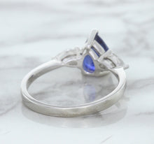 Load image into Gallery viewer, 1.80ct. Pear Blue Sapphire Ring with Diamond Accents in 18K White Gold