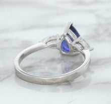 Load image into Gallery viewer, 1.80ct. Pear Blue Sapphire Ring with Diamond Accents in 18K White Gold