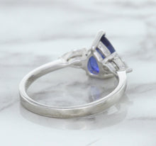 Load image into Gallery viewer, 1.80ct. Pear Blue Sapphire Ring with Diamond Accents in 18K White Gold