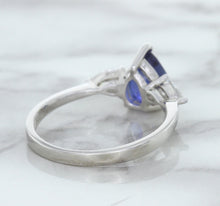 Load image into Gallery viewer, 1.80ct. Pear Blue Sapphire Ring with Diamond Accents in 18K White Gold