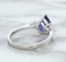 Load image into Gallery viewer, 1.80ct. Pear Blue Sapphire Ring with Diamond Accents in 18K White Gold