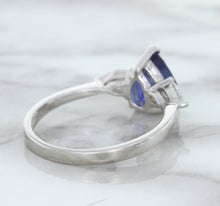 Load image into Gallery viewer, 1.80ct. Pear Blue Sapphire Ring with Diamond Accents in 18K White Gold