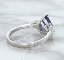 Load image into Gallery viewer, 1.80ct. Pear Blue Sapphire Ring with Diamond Accents in 18K White Gold