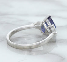 Load image into Gallery viewer, 1.80ct. Pear Blue Sapphire Ring with Diamond Accents in 18K White Gold