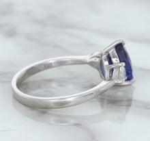 Load image into Gallery viewer, 1.80ct. Pear Blue Sapphire Ring with Diamond Accents in 18K White Gold