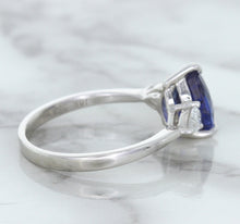 Load image into Gallery viewer, 1.80ct. Pear Blue Sapphire Ring with Diamond Accents in 18K White Gold