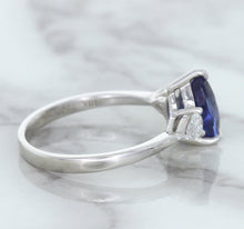 Load image into Gallery viewer, 1.80ct. Pear Blue Sapphire Ring with Diamond Accents in 18K White Gold