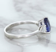 Load image into Gallery viewer, 1.80ct. Pear Blue Sapphire Ring with Diamond Accents in 18K White Gold