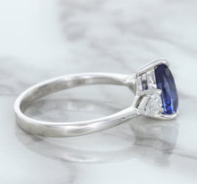 Load image into Gallery viewer, 1.80ct. Pear Blue Sapphire Ring with Diamond Accents in 18K White Gold