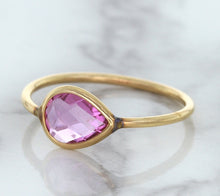 Load image into Gallery viewer, 1.09ct. Pear Pink Sapphire Ring in 14K Rose Gold