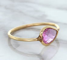 Load image into Gallery viewer, 1.09ct. Pear Pink Sapphire Ring in 14K Rose Gold