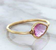 Load image into Gallery viewer, 1.09ct. Pear Pink Sapphire Ring in 14K Rose Gold