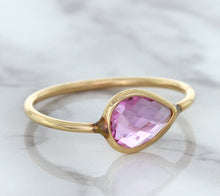 Load image into Gallery viewer, 1.09ct. Pear Pink Sapphire Ring in 14K Rose Gold