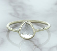 Load image into Gallery viewer, 0.84ct. Pear Shape White Sapphire Ring in 14K White Gold