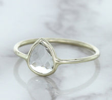 Load image into Gallery viewer, 0.84ct. Pear Shape White Sapphire Ring in 14K White Gold